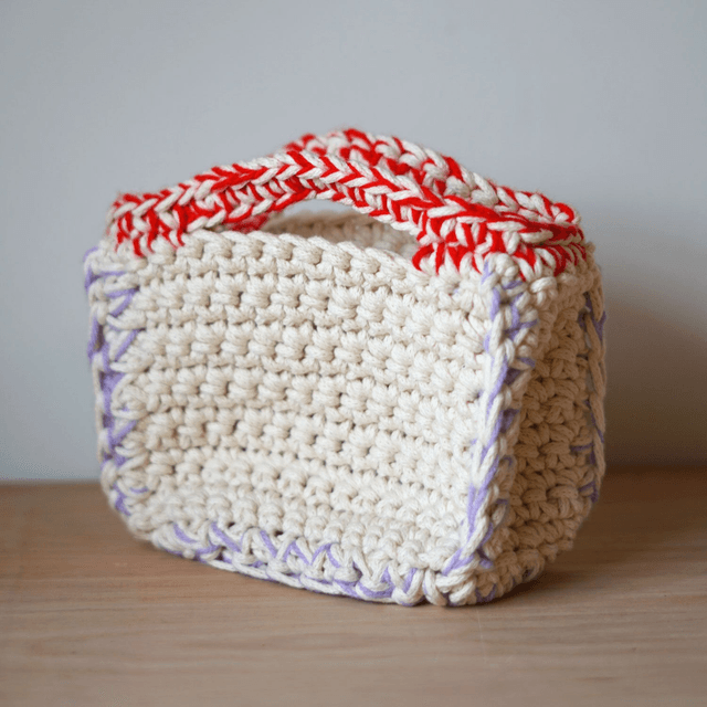 Crochet Bag - Red/Mauve