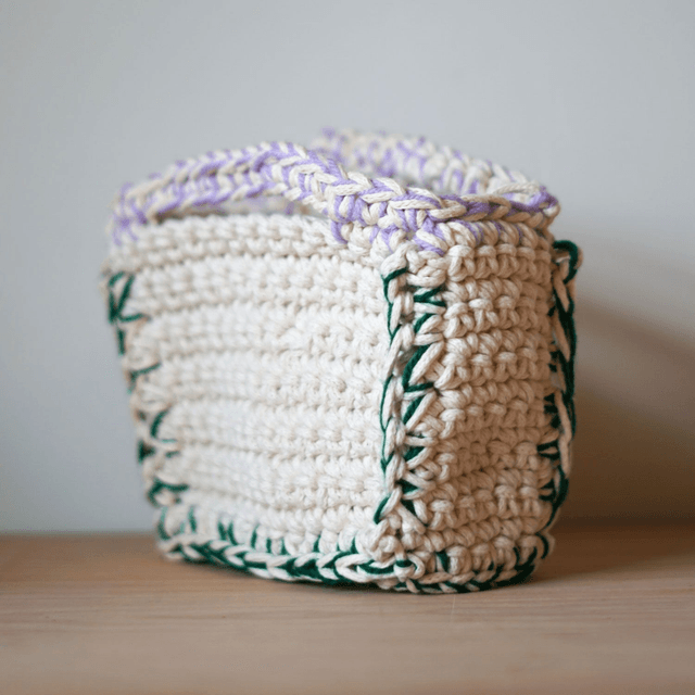 Crochet Bag - Mauve/Green