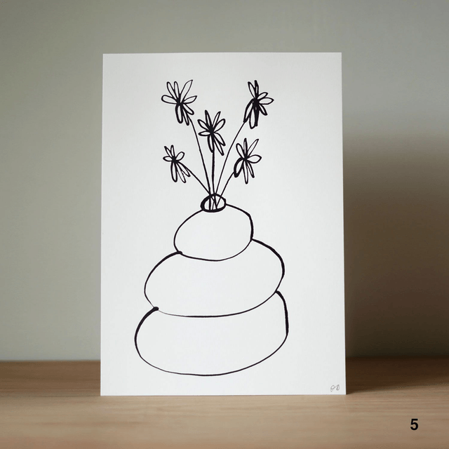 Flower Vase - Ink Original A4