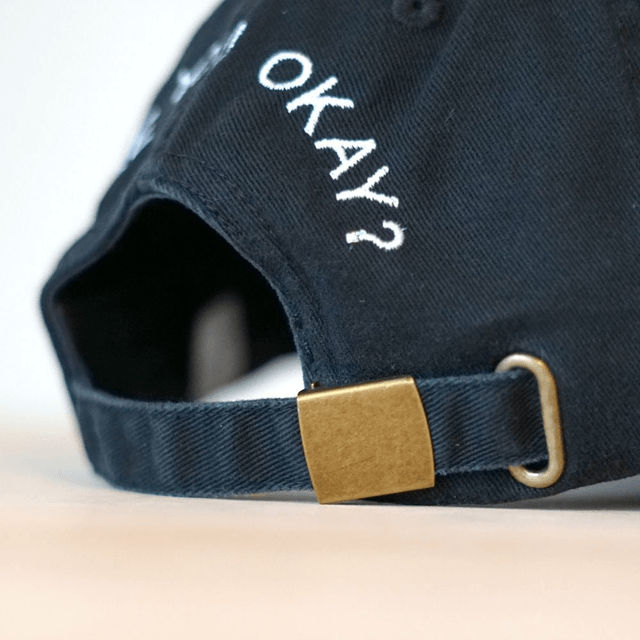 Are You Okay? Cap - Washed Cotton Black