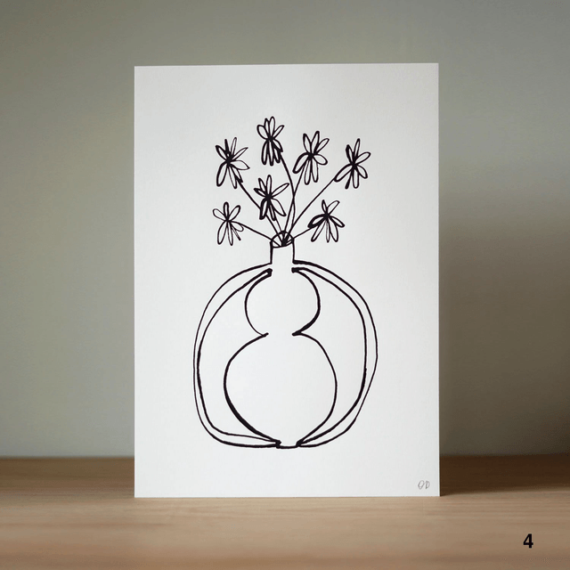 Flower Vase - Ink Original A4